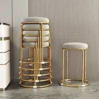 Stool Household Dining Room European Style High Stool Luxury Titanium Dressing Stool Vanity Chair Furniture