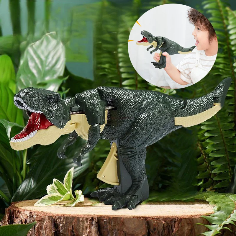 

Kids Trigger The T Rex Dinosaur Toy Jurassic T-rex World Decompression Swinging Bite Hand-operated Spring Swing Dino Kid Toys