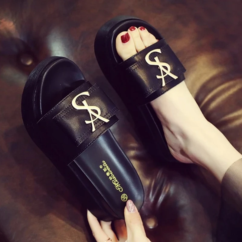 Женские тапочки на платформе новые летние роскошные элегантные корейские модные