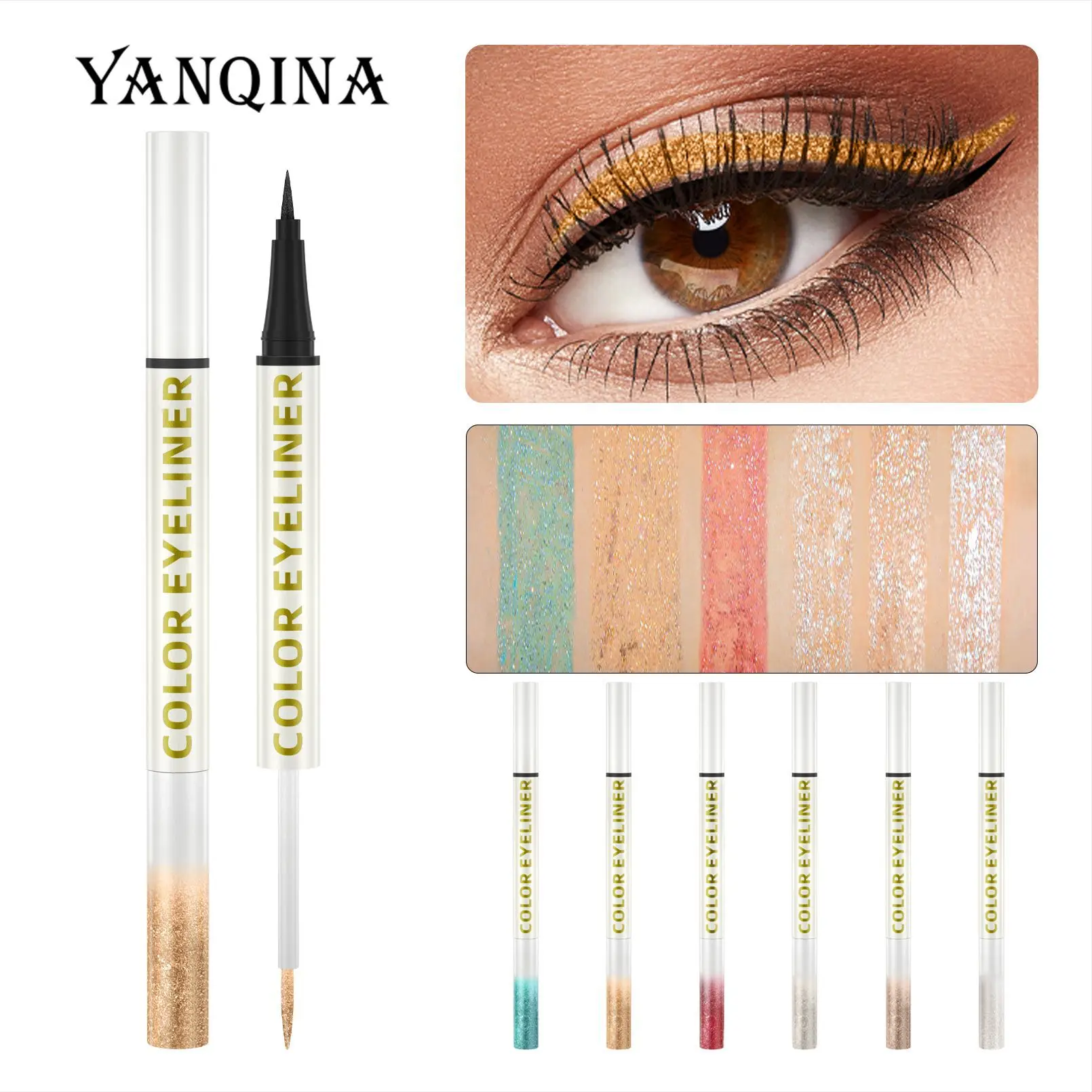 

The New Non-smudge-resistant Double-ended Eyeliner Pearlescent Eyeshadow Pen