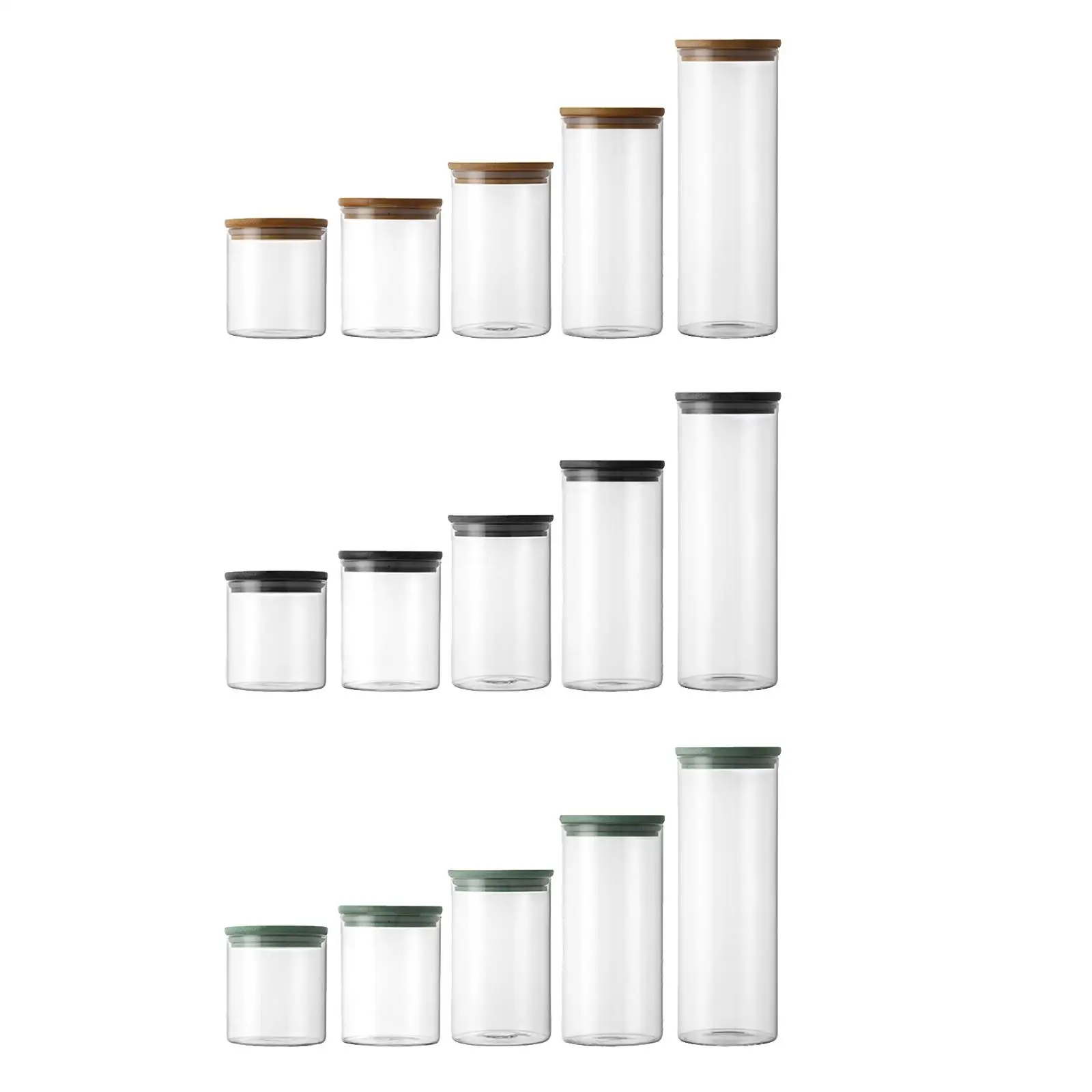 

5Pcs Glass Storage Jar Seasoning Tank Container Jar Food Storage Canisters Storage Tank for Candy Grains Sugar Cookie Spice