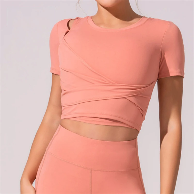

Women Sports Tops Quick Dry Stretch Short Sleeve T-shirt Gym Sports Running Fitness Tops Yoga Shirt Women Summer
