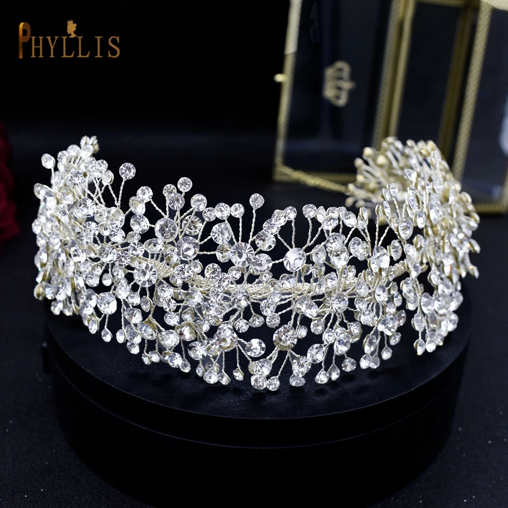 A107 Rhinestone Wedding Headband Headwear Bridal Tiara Luxury Hair Wedding Accessories Boho Headpiece Handmade Hair Jewelry