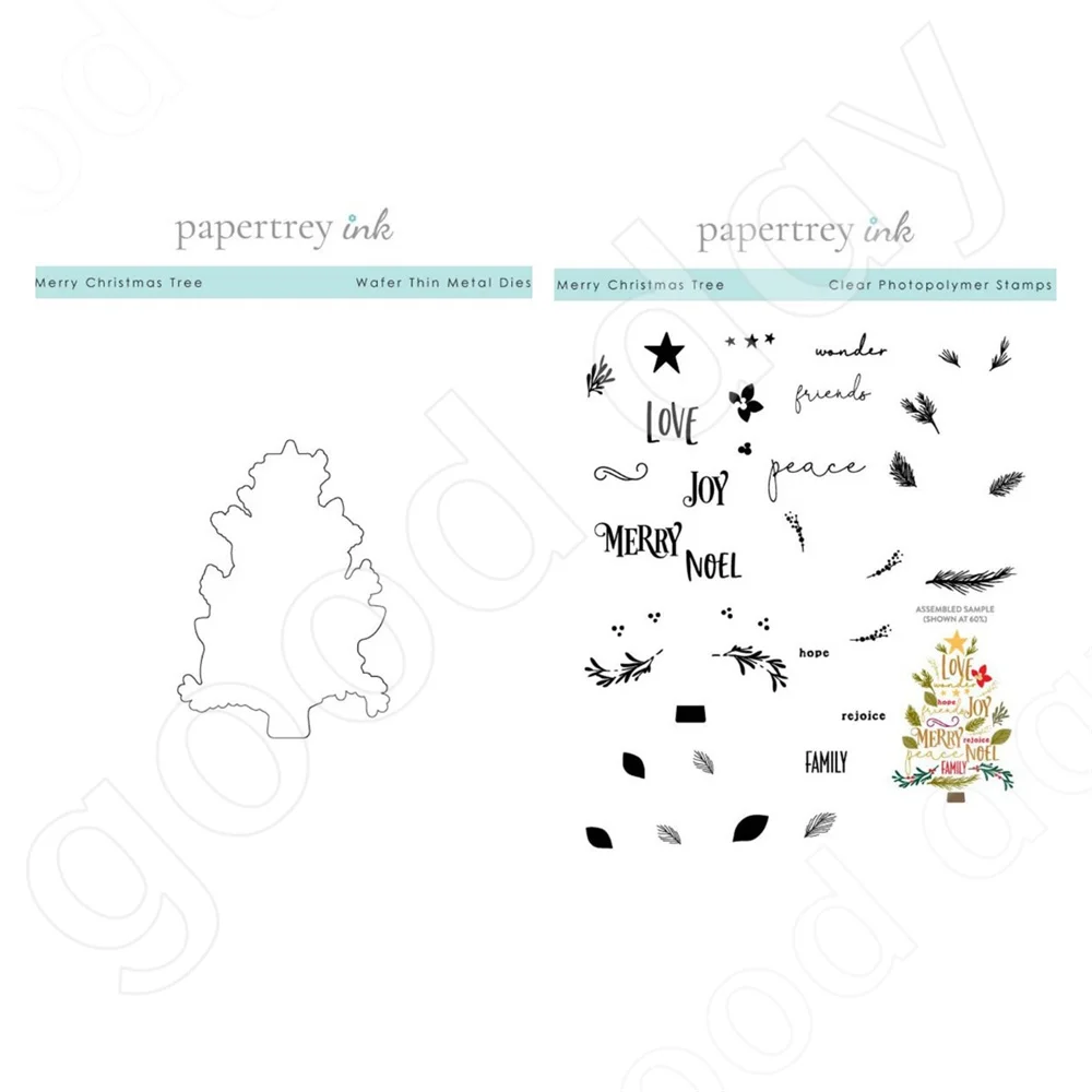 

New Merry Christmas Tree Cutting Dies Stamps Scrapbook Diary Decoration Embossing Template Diy Greeting Card Handmade Hot Sale