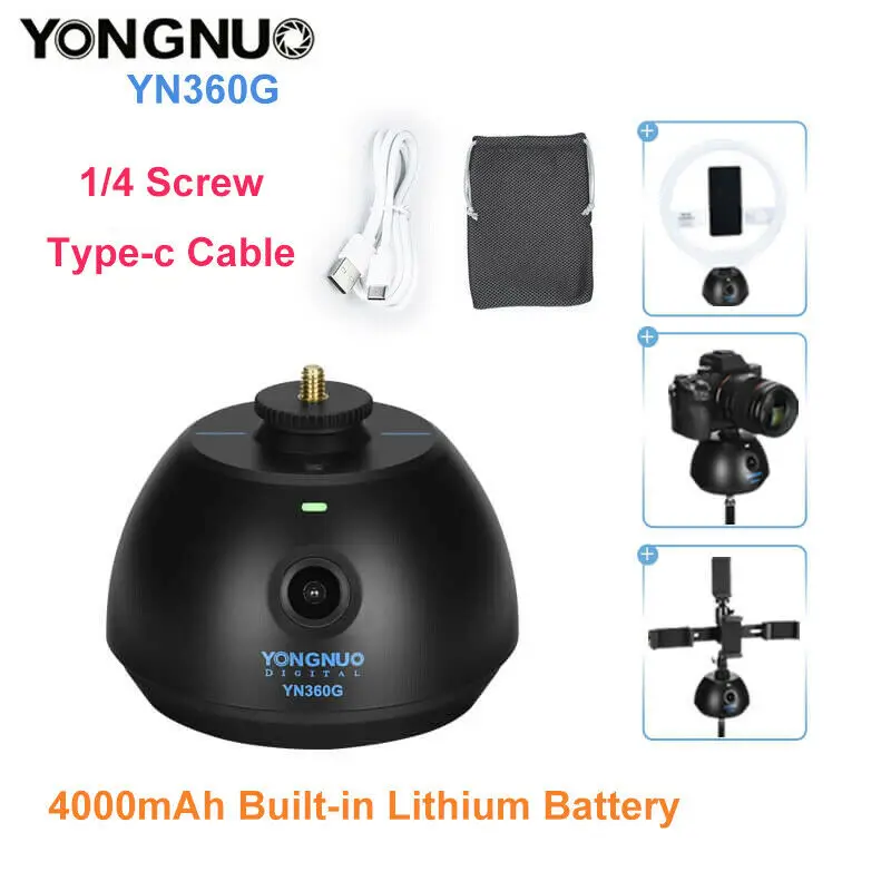 

Yongnuo YN360G Smart Tracking Tripod 360°Rotation Auto Face/Body/Object Tracking Shooting Holder Video/Vlog Shooting For Phone
