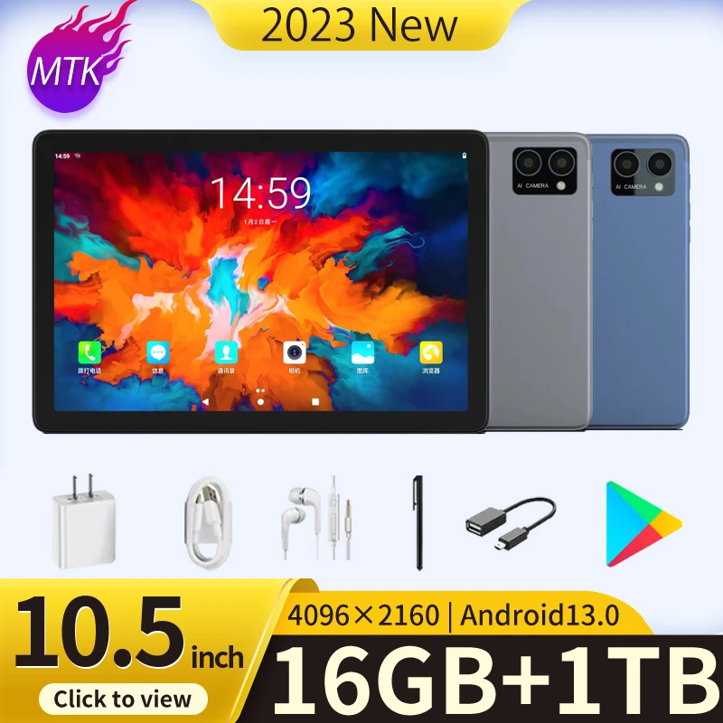 

2023 New Arrival 10.5 Inch Tablet Android 13 Google Play Dual 5G Network GPS Bluetooth WiFi Tablets 16GB RAM 1TB ROM