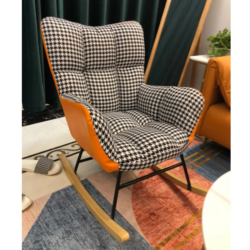 

Fashion Balcony Sofa Nordic Lounge Chair Lazy Single Rocking Chairs Backrest Armchair In The Bedroom Living Room Home Furniture