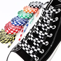 1 pair colorful shoe laces for sneakers flat original classic shoelace checkerboard canvas casual small white sport shoeslaces