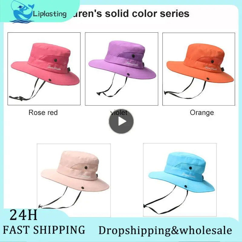 

Two-color Stitching Bucket Hat Fashion Summer Women Sunhat Breathable Mesh Sun Protection Outdoor Sun Hat Hiking Climbing Caps