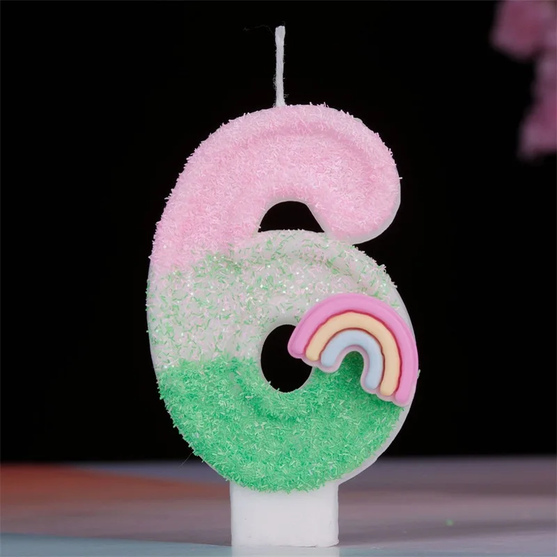 Свечи и подставки для торта девочек на день рождения забавная розовая цветная