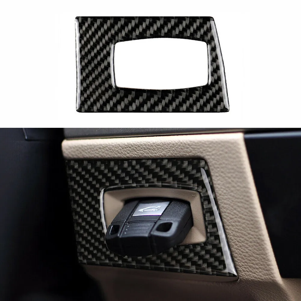 

Stickers Key Hole Trim Trim Accessories Black Carbon Fiber For BMW 3 Series E90 E93 2005-12 Keyhole Strips Cover