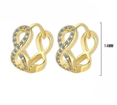 Стерлингового серебра 925 пробы бесконечная любовь бесконечные пряжки для ушей