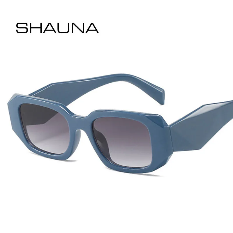 

SHAUNA Retro Polygon Square Women Sunglasses Fashion Leopard Blue Green Eyewear Shades UV400 Men Wide Legs Sun Glasses