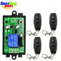 universal wireless remote control dc 12v 24v 1ch 10a relay receiver module rf switch remote control for gate garage opener
