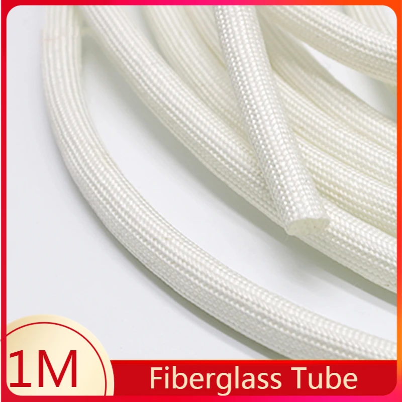 600 Deg High Temperature Braided Soft Chemical Fiber Tubing Insulation Cable Sleeving Fiberglass Tube 1-25mm Diameter 1M