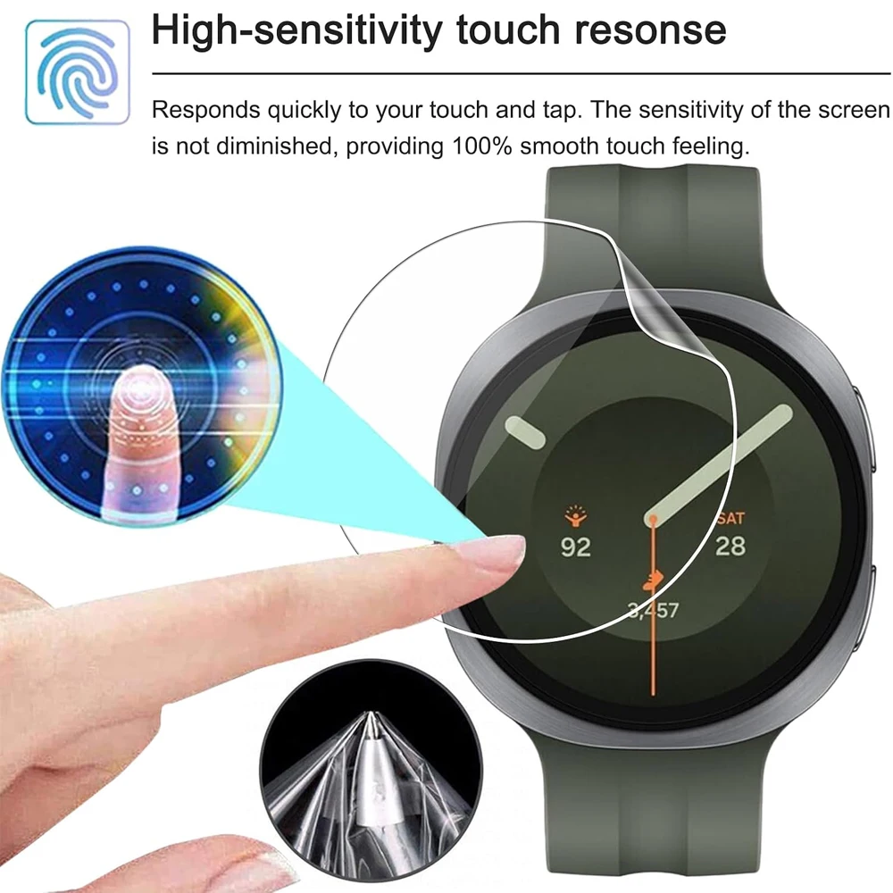 Фото Защитная пленка для Samsung Galaxy Watch 9 44 мм 40 мм, прозрачная, гибкая, мягкая, из ТПУ, антицарапинная, без пузырьков. №2
