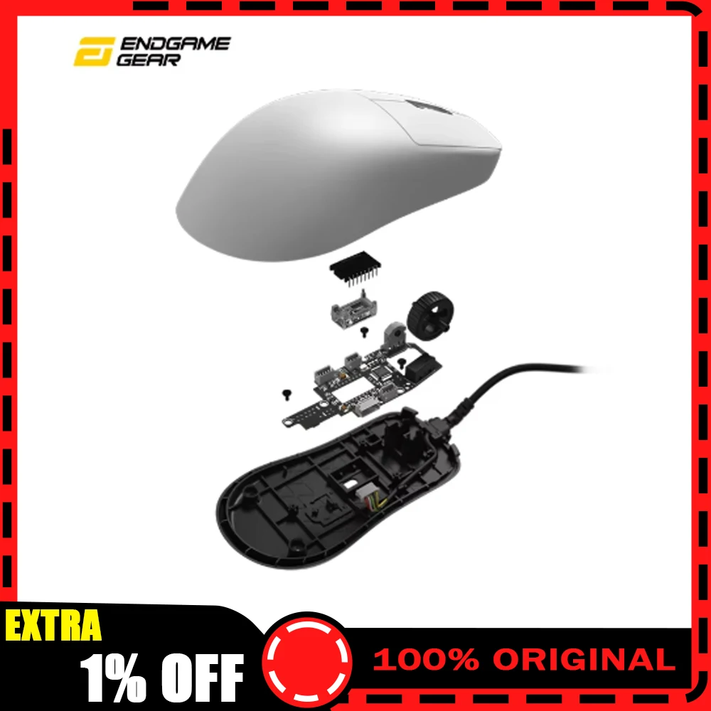 Фото Игровая мышь Endgame Gear OP1 8K V2, проводная, с сенсором Paw3950, частотой опроса 8000 Гц, легкая, для ПК, аксессуары для ПК №1