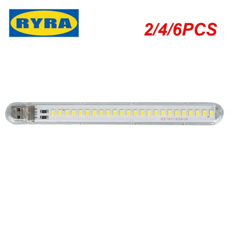 

2/4/6PCS Computer Light 24 Led Light Tube Creative Wholesale Eye Protection Reading Lamp Outdoor Bright Lamp Portable Lighter