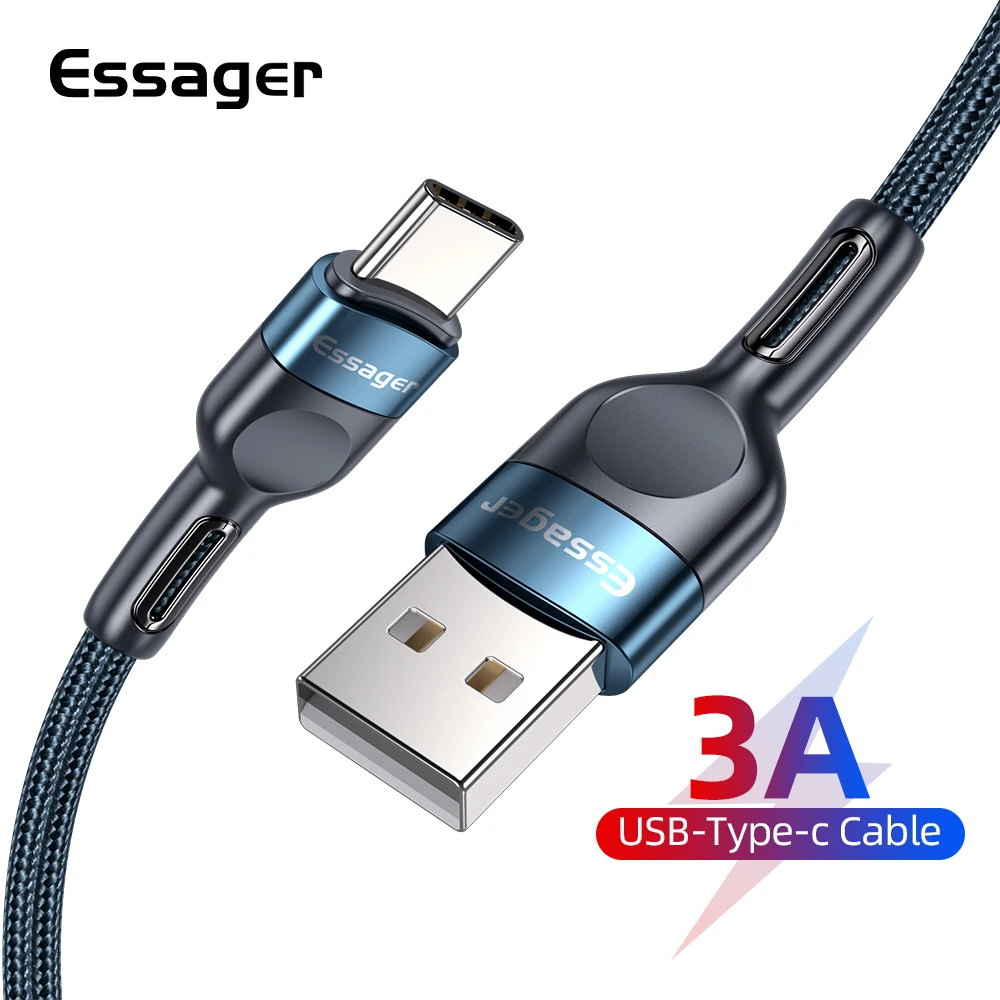 

Кабель зарядный Essager, 3 А, USB Type-C, для Samsung S20 S21, Xiaomi