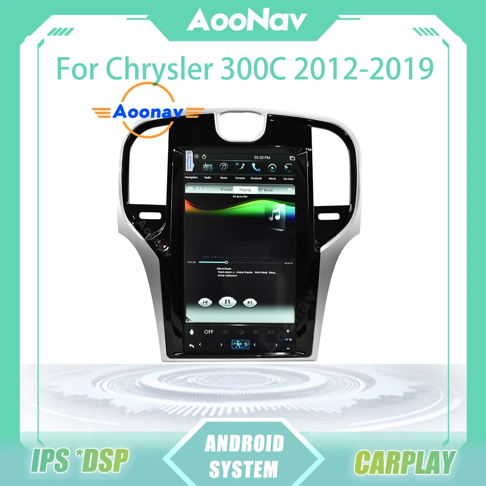 

GPS-навигатор в стиле Tesla на Android для Chrysler 300C 2012-2019, сенсорный экран, автомобильный мультимедийный плеер, головное устройство, стереоприемник