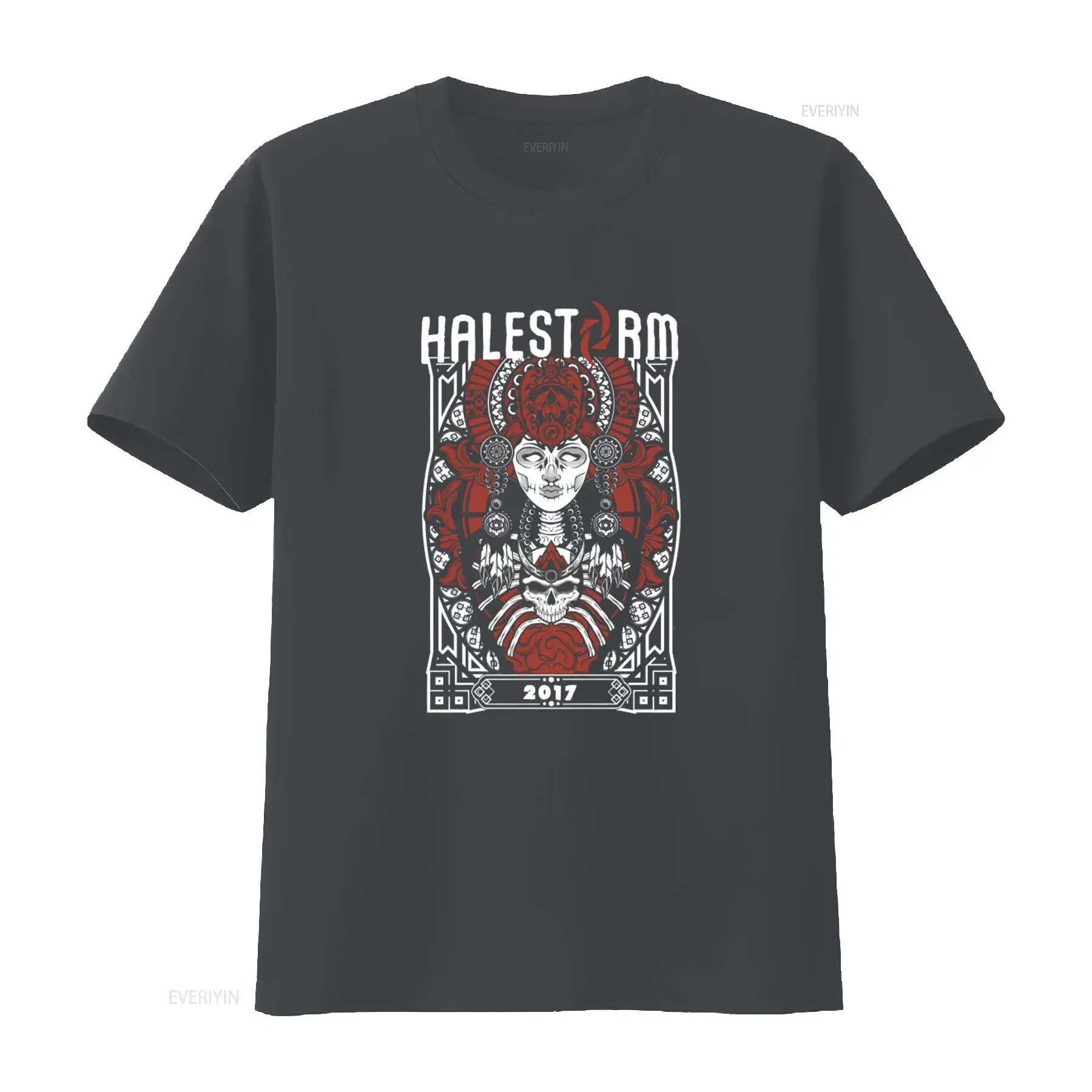 Фото Футболка Halestorm 2017 с принтом черепа для фанатов, размер S-5XL, дизайн Summer Tour, винтажный стиль, стильная уличная одежда, удобная повседневная одежда для мужчин №3