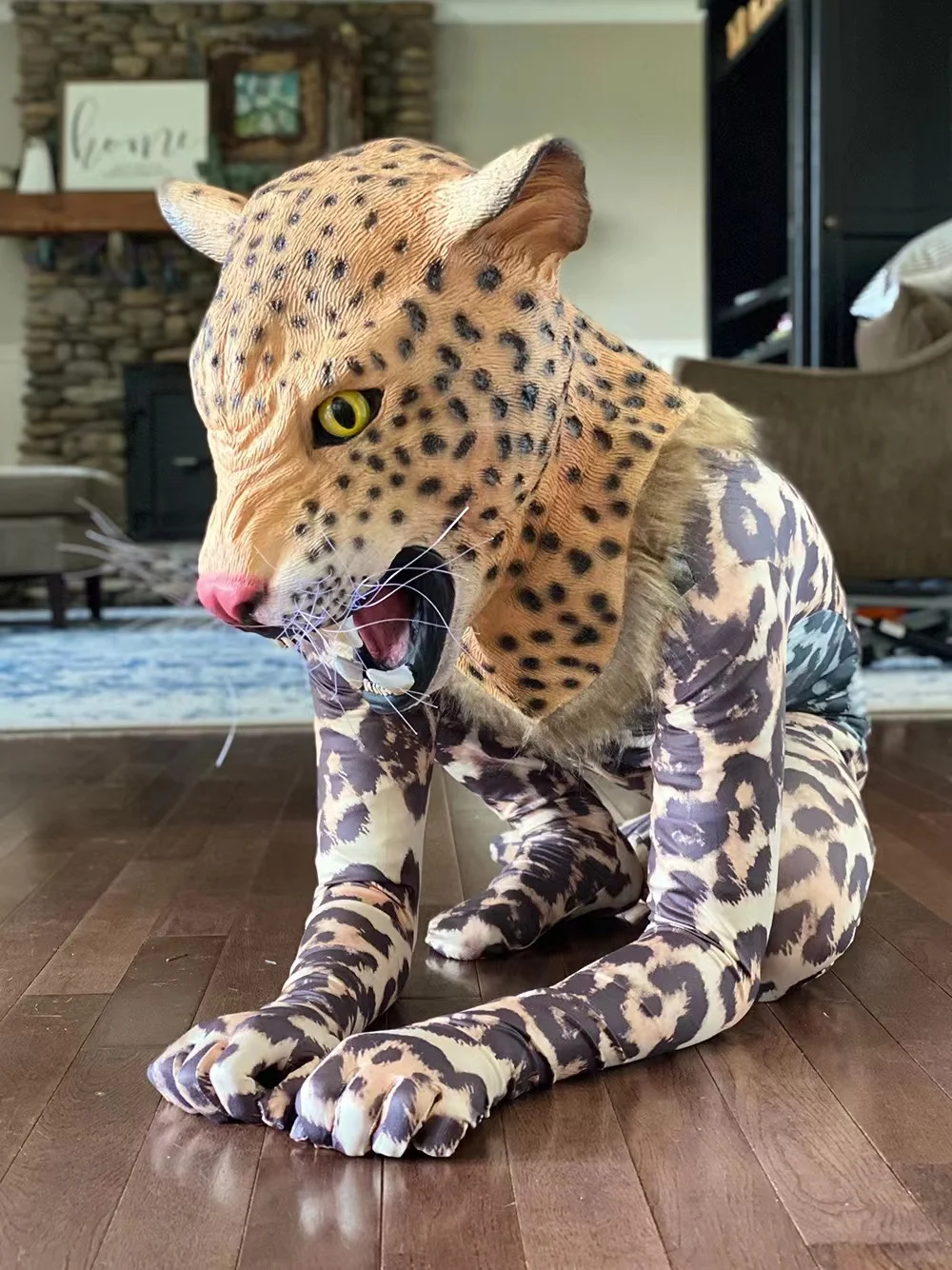 Стандартная карнавальная реалистичная латексная маска животных пантеры ...