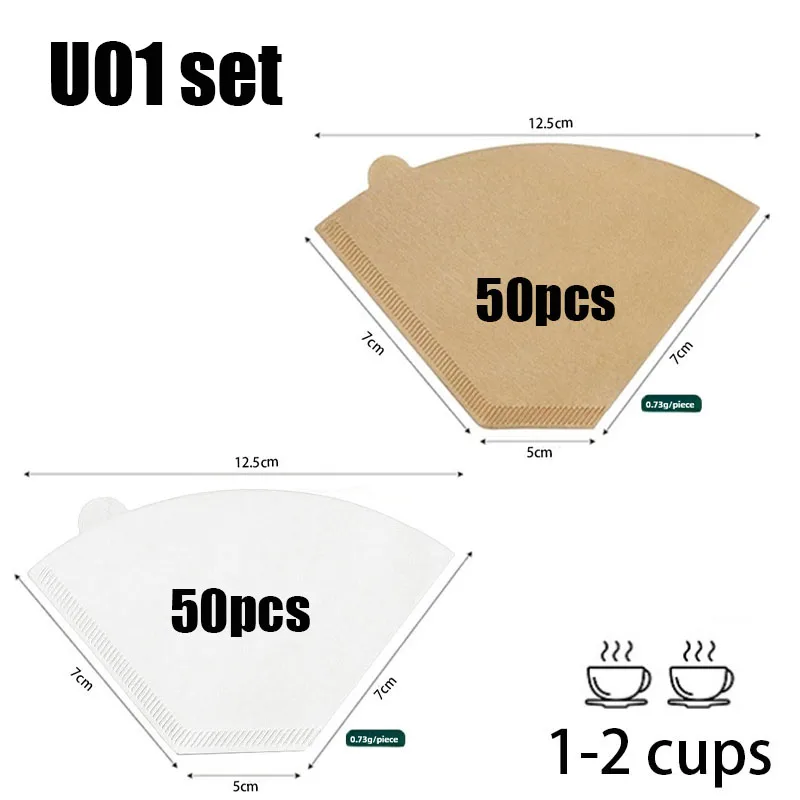 

Одноразовые бумажные кофейные фильтры V-образные и U-образные 50/100 шт.