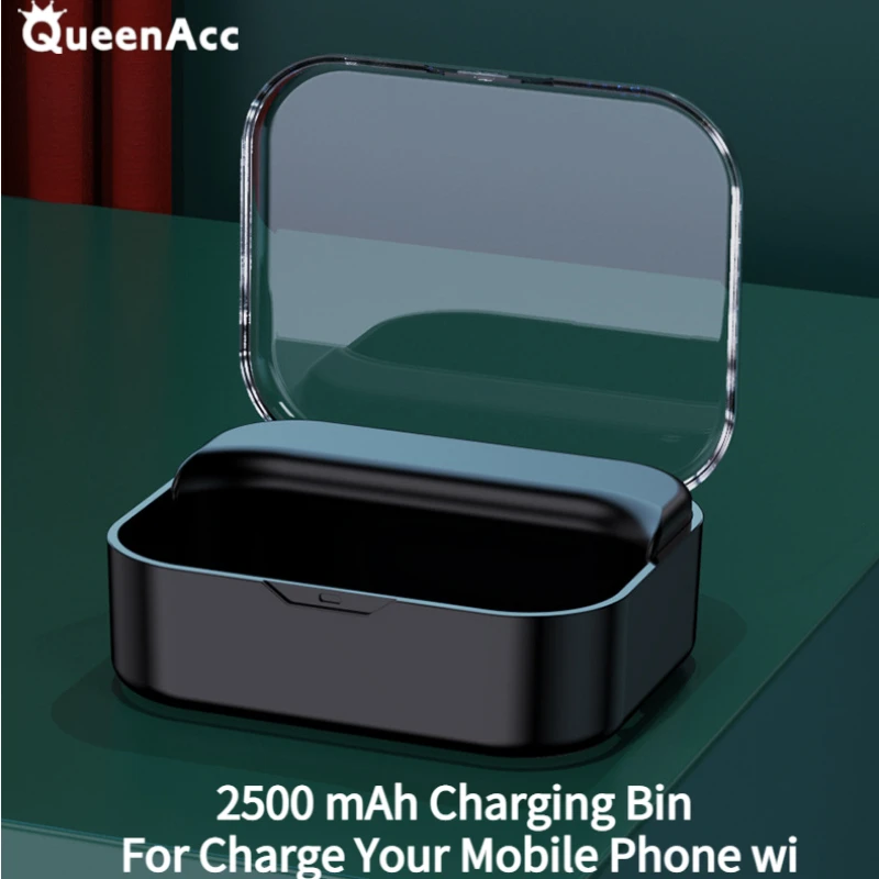 

Новый зарядный блок для наушников QueenAcc 2500 мАч для беспроводных Bluetooth наушников с зарядным отсеком, портативный источник питания для телефон...