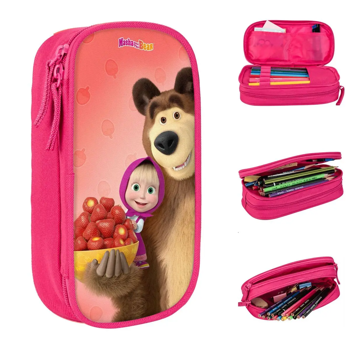 Kawaii M-Mashas And Bear пенал забавные анимированные сумки для ручек студенческие большие