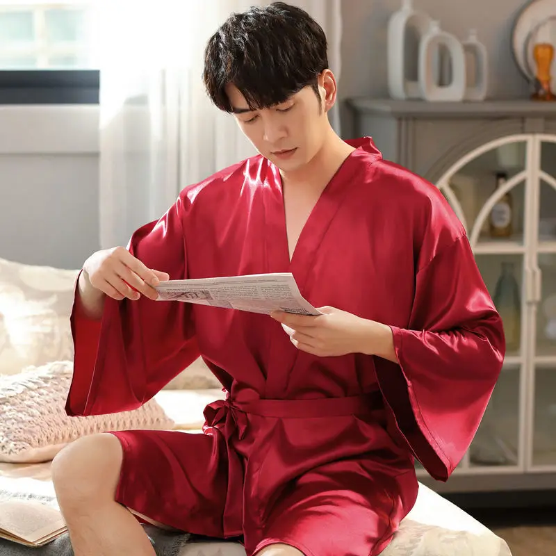 1 Dressing gown woman spring autumn summer ice silk wedding pajamas, bridal dressing gown, bridesmaid bathrobe, house wear