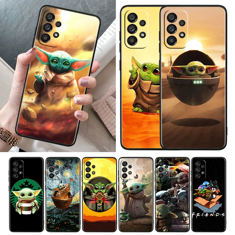 

Yoda Baby Cute Star Wars Black Phone Case For Samsung Galaxy A52S A72 A71 A52 A51 A12 A32 A21S A73 A13 A53 4G 5G Cover Shell
