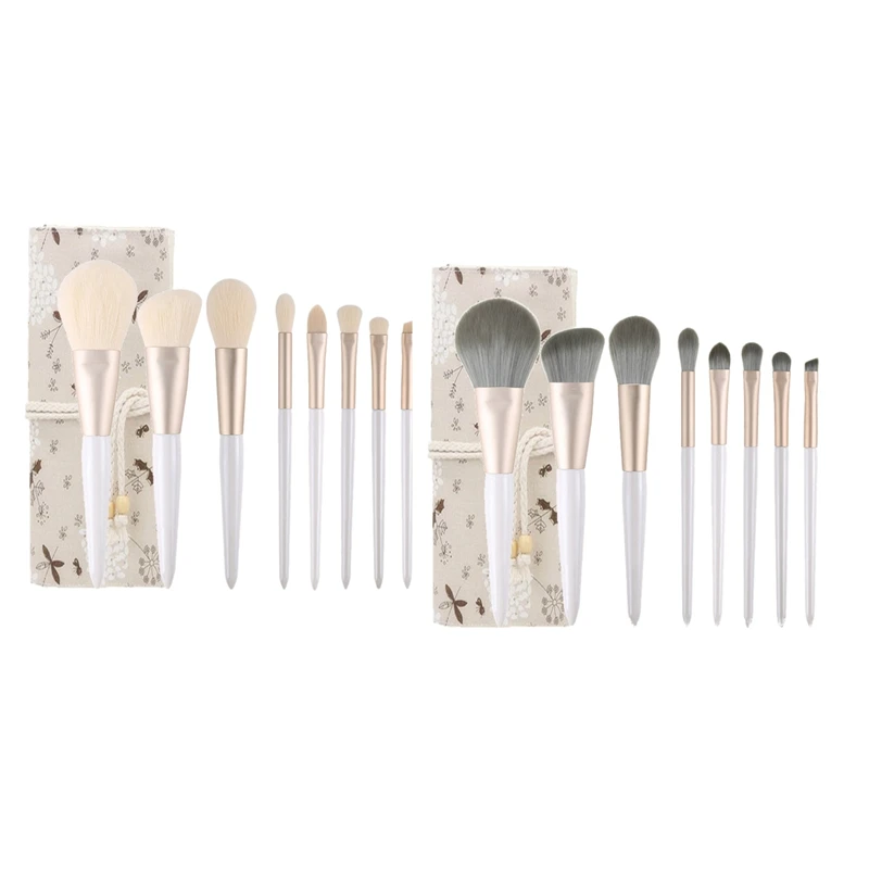 

Набор кистей для макияжа, 8 шт., кисти для пудры, теней для век, основы, румян, красоты, подводки для губ, макияжа лица с сумкой