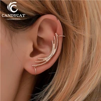 punk simple curved clip earrings for women men statement metal geometric ear clip no piercing unisex fashion jewelry pendientes