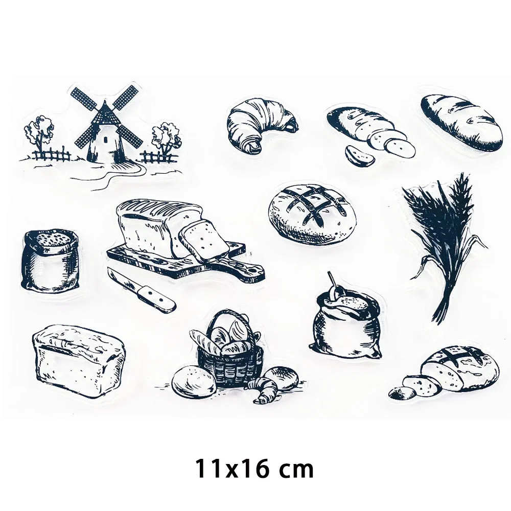 

Food and Plants Clear Stamps for DIY Scrapbooking Card Fairy Transparent Rubber Stamps Making Photo Album Crafts Template