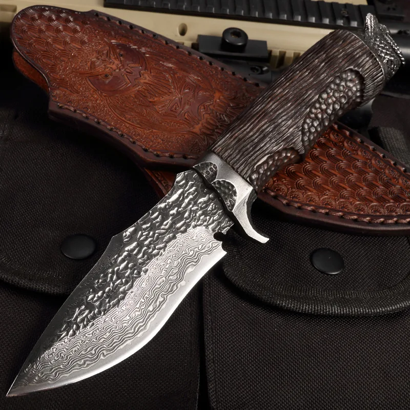 Высококлассный дамасский нож 60-62HRC тактические ножи для выживания с