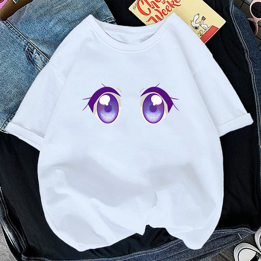 

2023 New fashion summer women's short-sleeved eye T-shirt Ladies Big eyes printed street style T-shirt ladies casual top