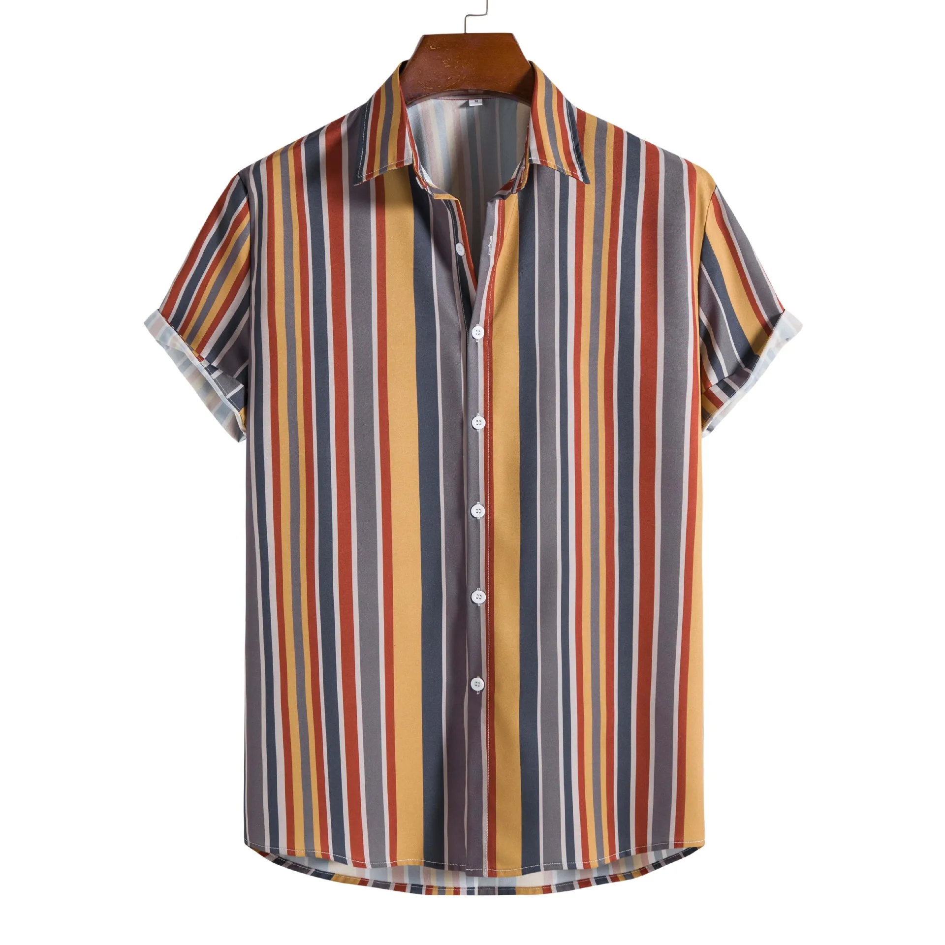 

Vintage Striped Print Hawaiian Shirt Men 2022 Summer Short Sleeve Beach Shirts Men Harajuku Casual Clothing Camisas Hombre XXL