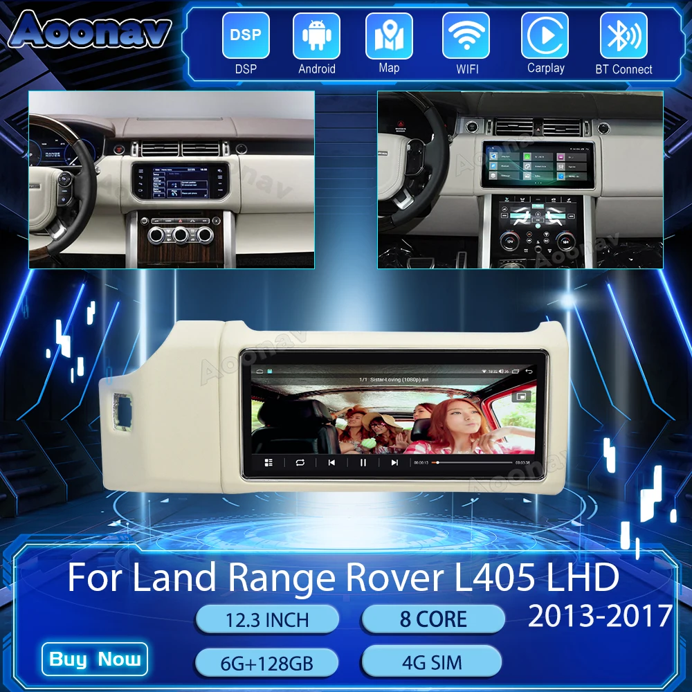 

Автомобильный радиоприемник на Android 11 128G для Range Rover L405 LHD 2013 2014 2015-2020, сенсорный экран, GPS-навигация, мультимедийный плеер Carplay