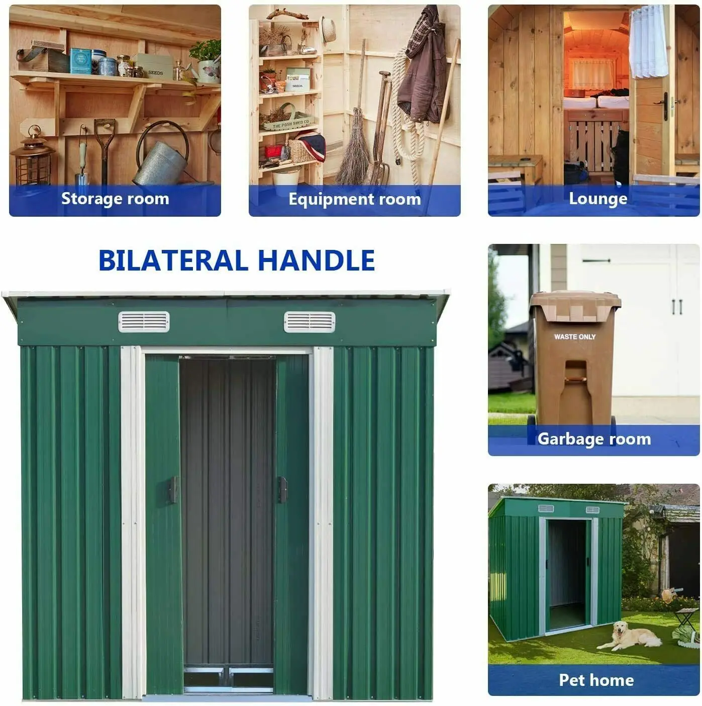 3 5x6 outdoor garden storage shed backyard metal tool house w lockable door storage sheds free global shipping