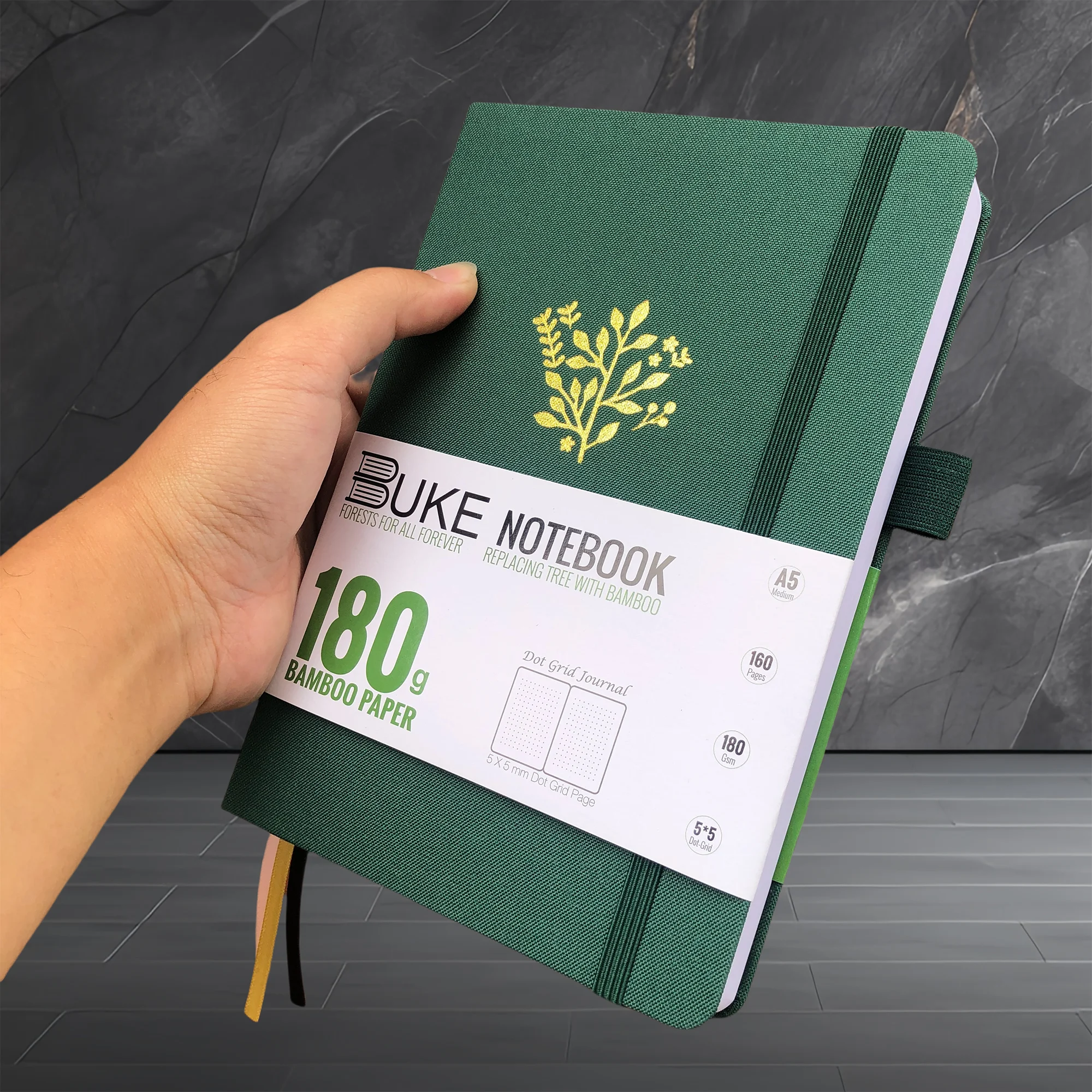 

BUKE BK-G-180 бамбуковый блокнот лесно-зеленый