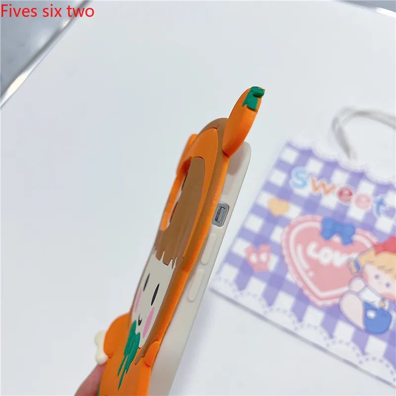 Мягкий силиконовый чехол с корейским мультяшным рисунком Super Cute 3D Orange Girl для Xiaomi