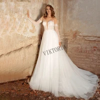 viktoria princess 2022 wedding gown for bride scoop long sleeve button a line for women custom made robe de soir%c3%a9e de mariage