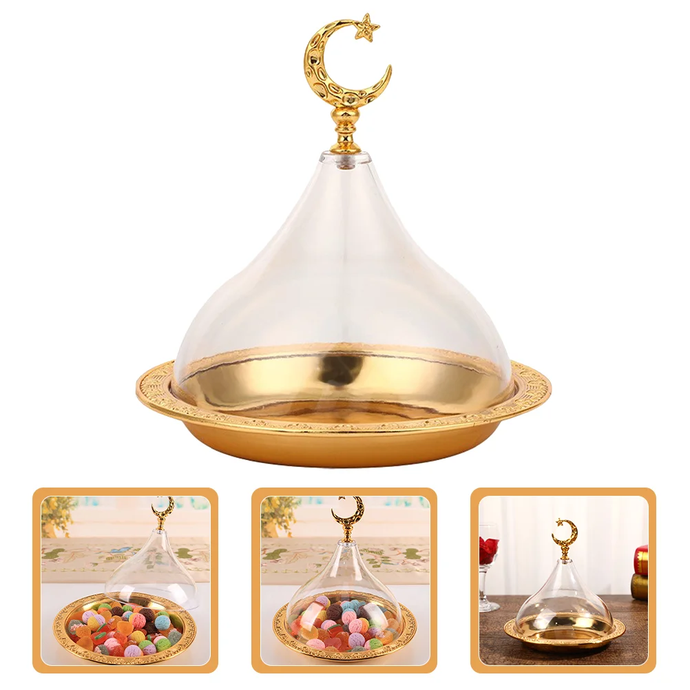 

Pastry Serving Platter Moon Tray Chocolate Holder Snack Cheese Transparent Lid Cake Pan Candy Bowl Cupcake Dome Cover