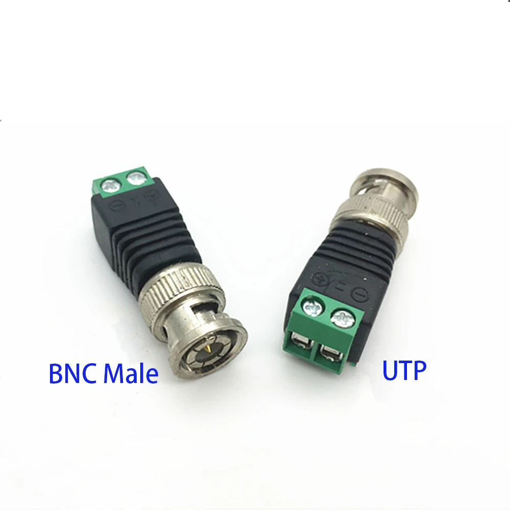 10 шт./лот BNC папа к UTP Mini Coax CAT5 для камеры видеонаблюдения Видео балун адаптер POE CCTV
