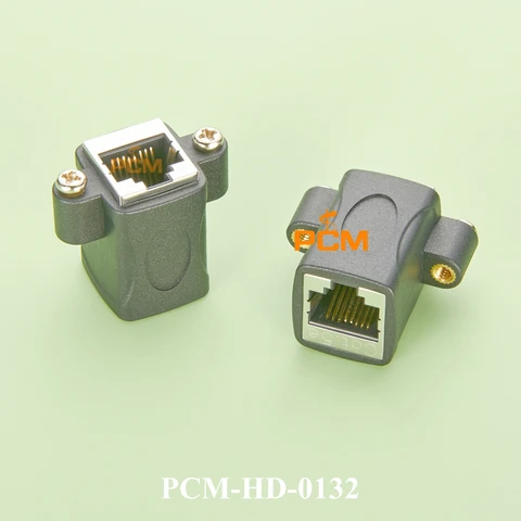 Винтовой замок RJ45 для крепления на панели Cat.5e Gigabit Ethernet Разъем 8P8C «мама-мама» для крепления сетевого шкафа, 2 шт.