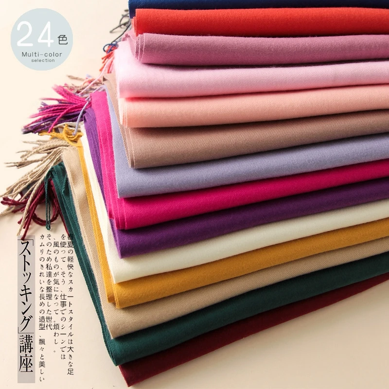 

New Winter Solid Scarf Women Warm Cashmere Scarves Ladies Hijab Neck Long Shawl Wraps Foulard Female Head Pashmina Bandana 2022