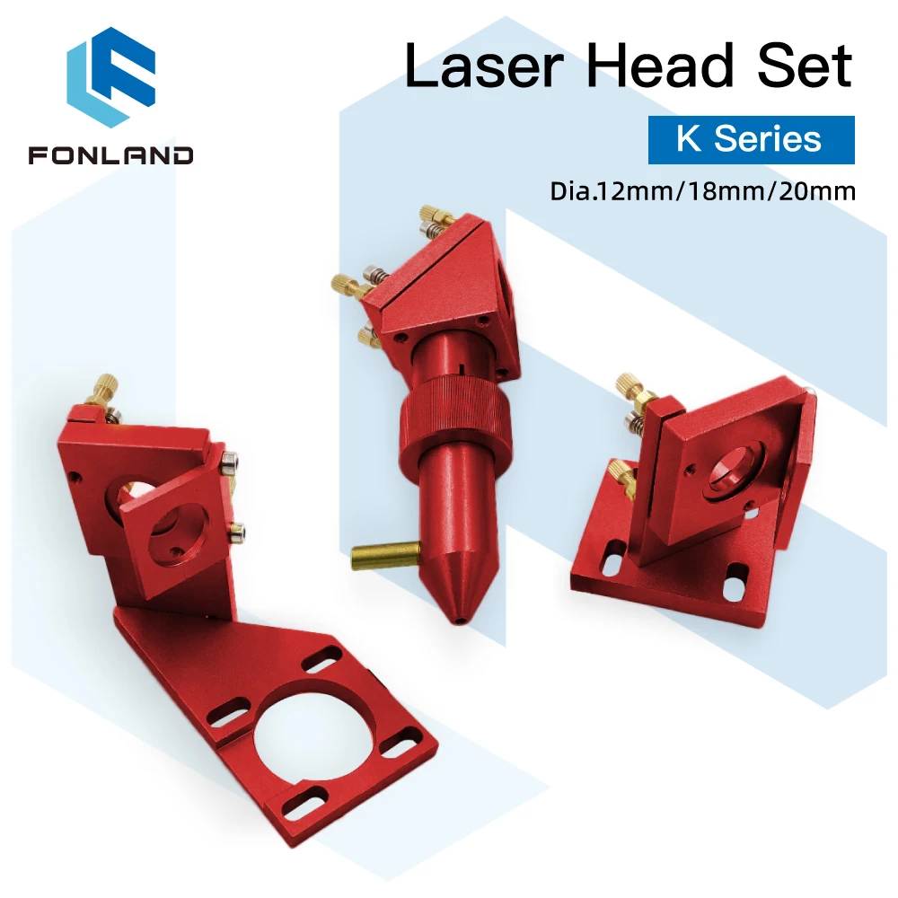FONLAND K Series CO2 Mini Laser Head Set D12 18 20 Lens for 2030 4060 K40 Laser Engraving Cutting
