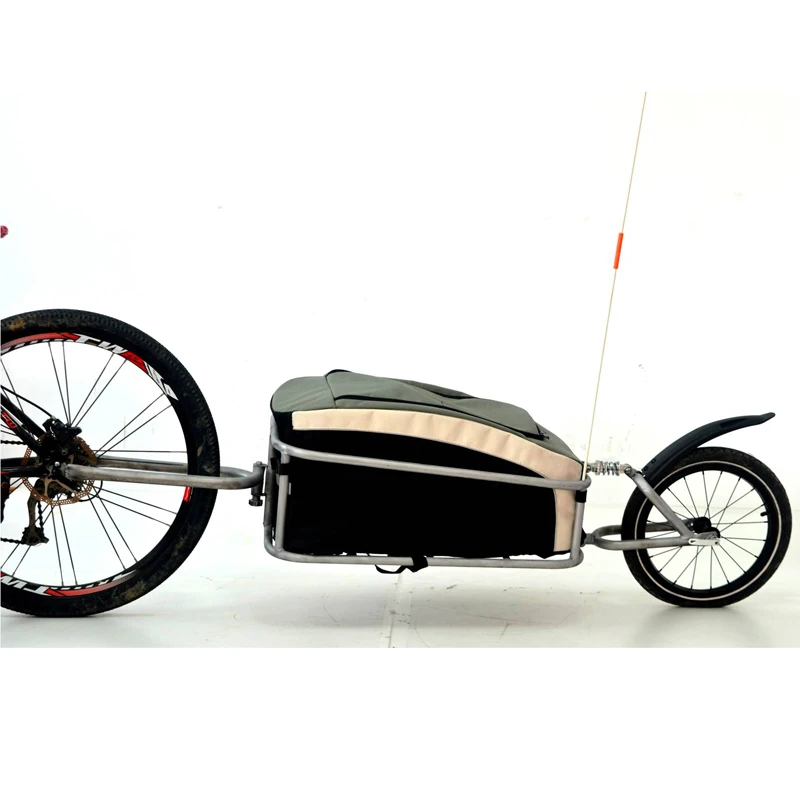 Bike Travel Trailer Cargo Trolley With 80L Bag Spring Suspen