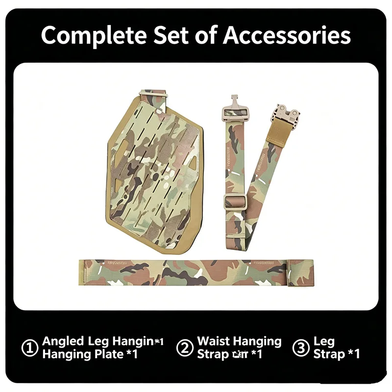 Фото Тактическая кобура DMGear Molle с подсумком для магазинов, защитой бедра, для Glock, охоты, страйкбола, креплением на левую ногу. №1