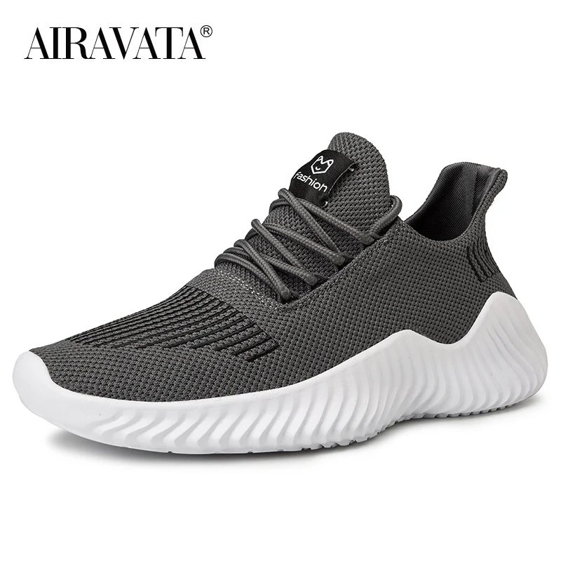 Mens Sneakers Knitted Tennis Shoes Mesh Flat Walking Shoes Anti-skidding Male Footwear Zapatos Deportivos Size 39-46